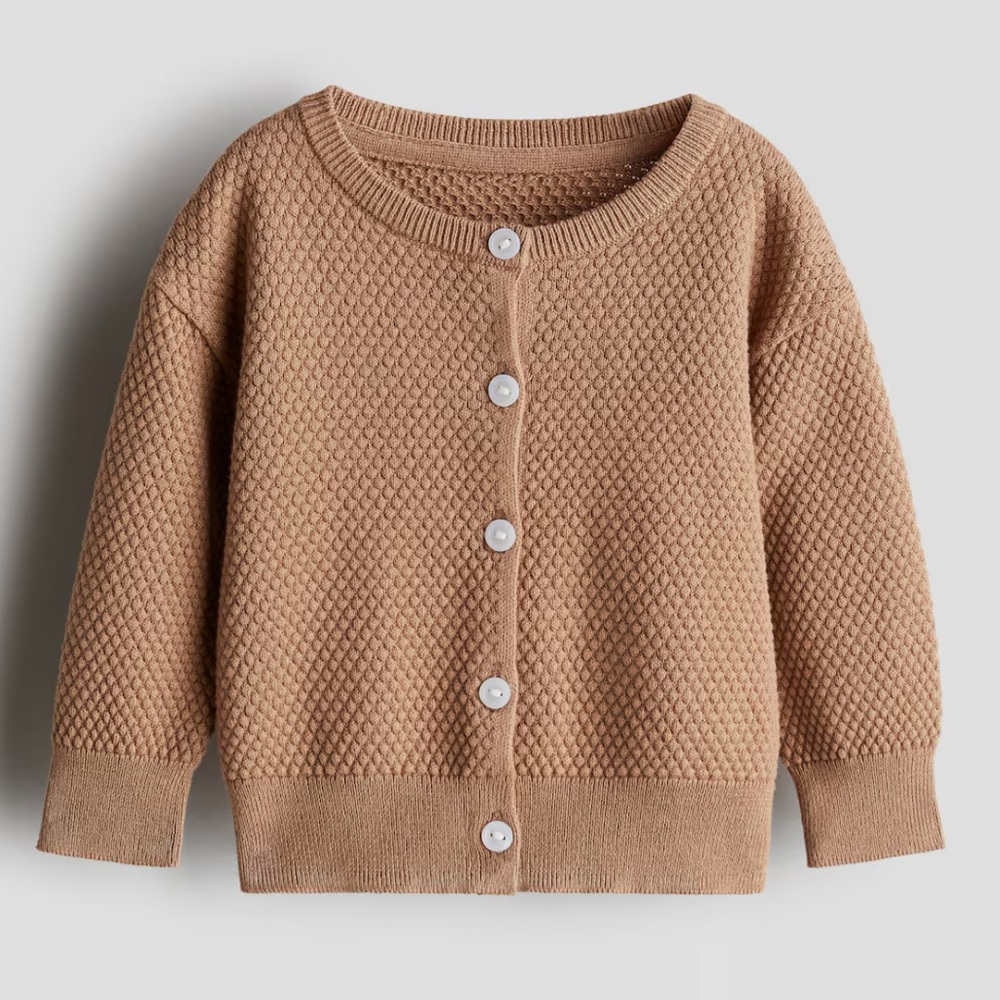 🐻H&M | Pattern-Knit Cotton Cardigan